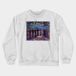 Starry Night Over the Rhone by Vincent van Gogh Crewneck Sweatshirt